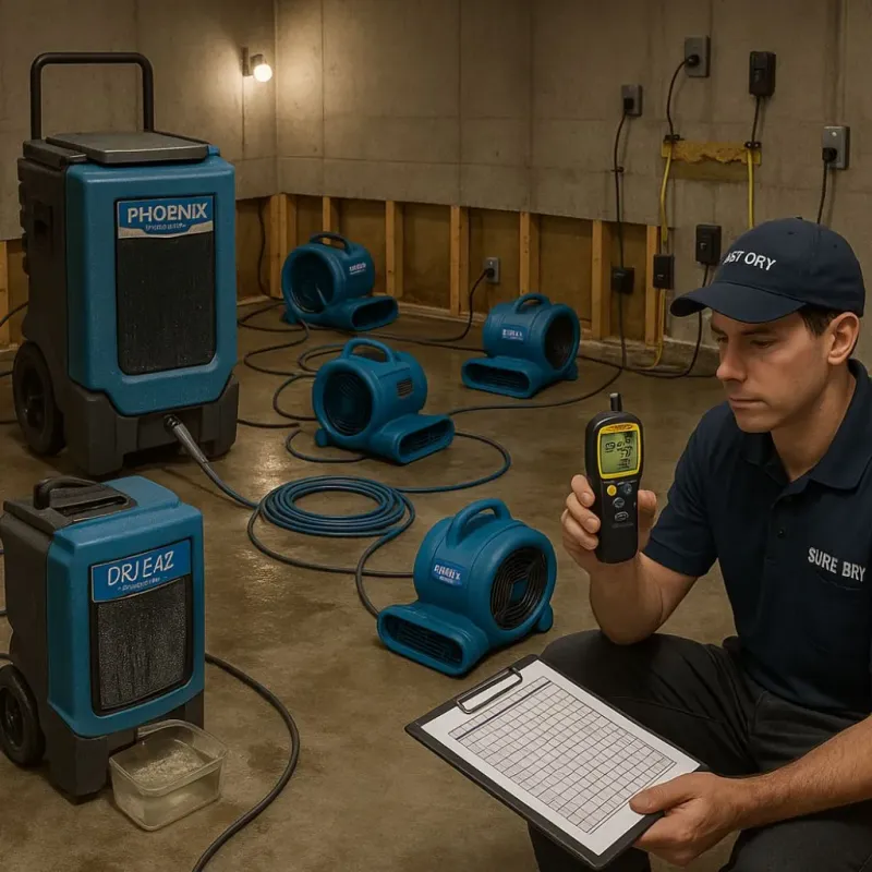 Structural Drying and Dehumidification process in Chester Springs, PA